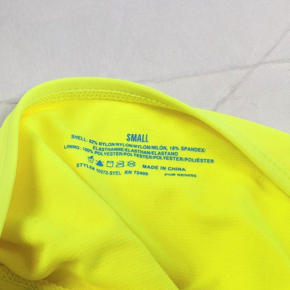 Fluorescent Yellow Bandeau High Rise Bikini SZ S - Picture 6 of 7